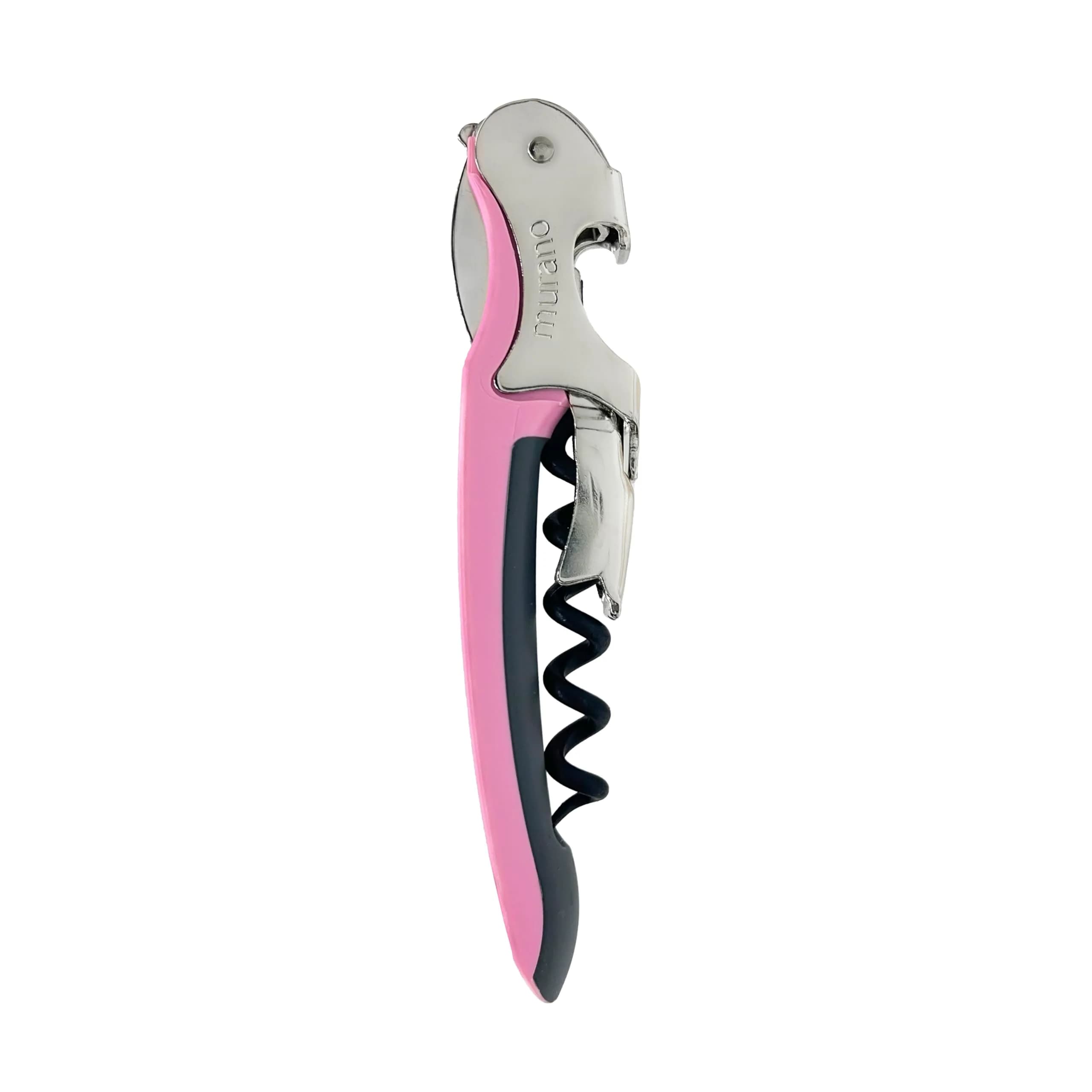 Franmara Soft-Touch Murano Waiter's Corkscrew with Nonstick Spiral (Pink) | Dual-Lever Wine Opener with Built-in Cap Lifter