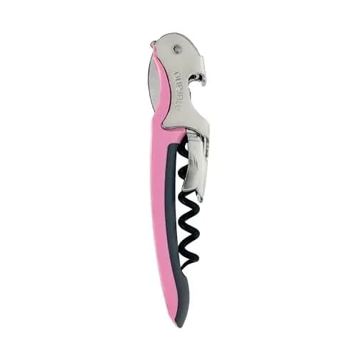 Franmara Soft-Touch Murano Waiter's Corkscrew with Nonstick Spiral (Pink) | Dual-Lever Wine Opener with Built-in Cap Lifter thumbnail 1