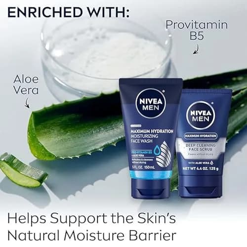 NIVEA MEN Maximum Hydration Face Wash & Scrub Set | 5 Fl Oz Face Wash, 3x4.4 Oz Face Scrub thumbnail 5