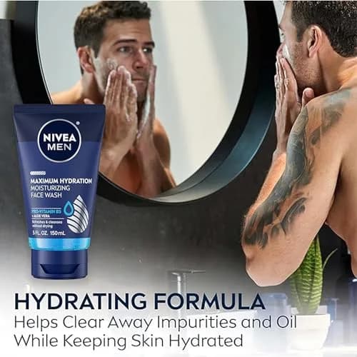 NIVEA MEN Maximum Hydration Face Wash & Scrub Set | 5 Fl Oz Face Wash, 3x4.4 Oz Face Scrub thumbnail 3