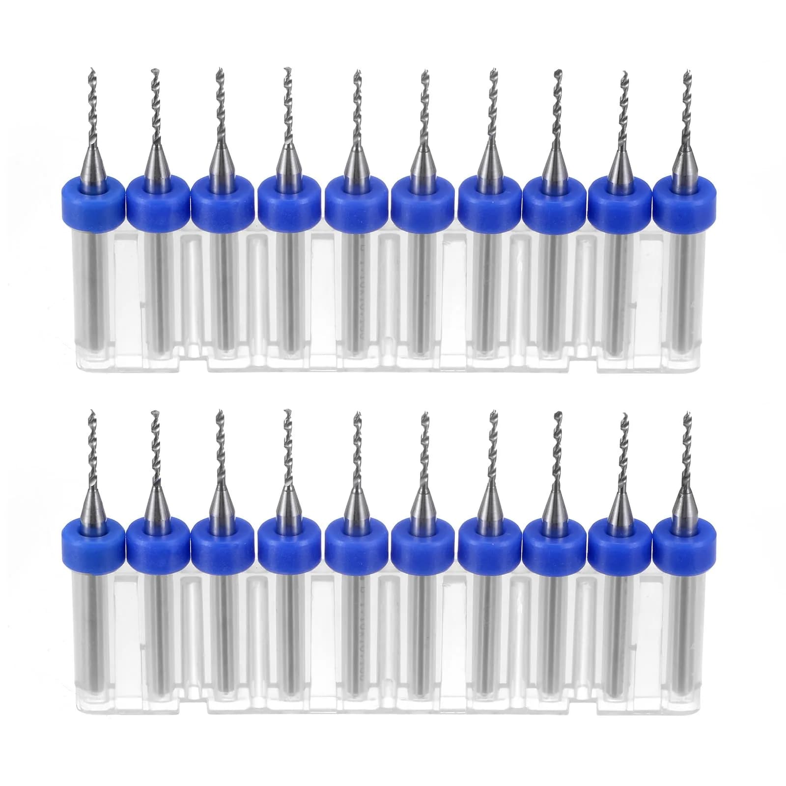 uxcell PCB Drill Bits 0.9mm Tungsten Carbide Rotary Tool 2 Set (20 Pcs) | High Precision for PCB & Soft Metals — Blue / 1.1mm
