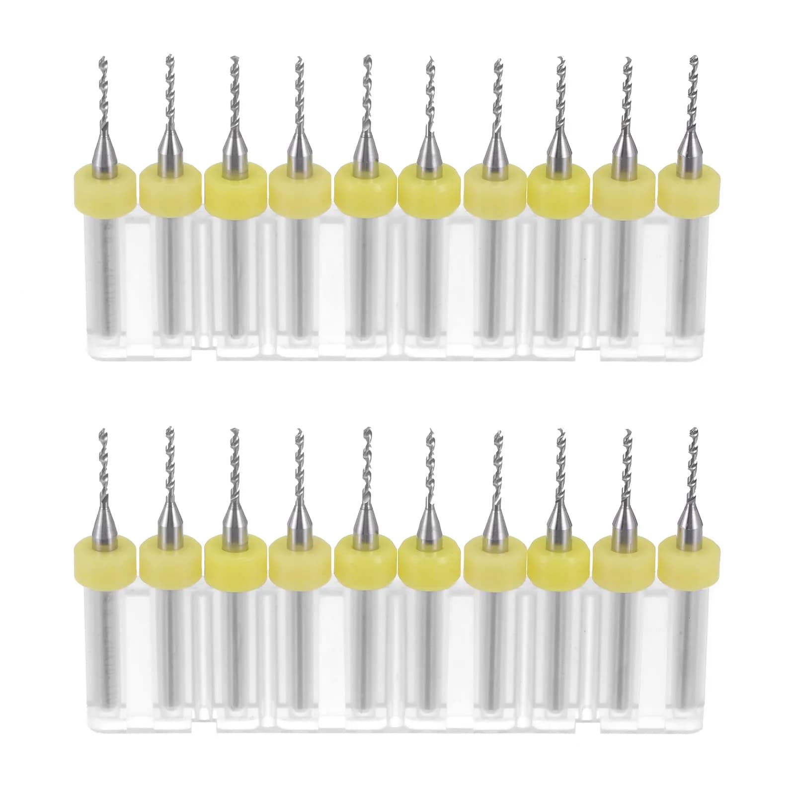 uxcell PCB Drill Bits 0.9mm Tungsten Carbide Rotary Tool 2 Set (20 Pcs) | High Precision for PCB & Soft Metals — Yellow
