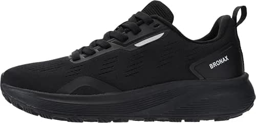 BRONAX Wide Toe Box Athletic Shoes 8.5W Black | Breathable Mesh, Shock Absorption, Wide Fit thumbnail 4