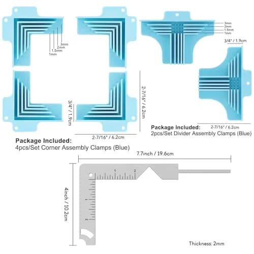 BAOFALI 9-Pack Corner Guides for Cartonnage & Box Making - 1mm to 3mm Chipboard | Precision 90-Degree Assembly thumbnail 2