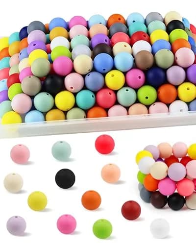 FIVEIZERO 150PCS 30 Colors 15mm Round Silicone Beads | Versatile DIY Craft Beads thumbnail 1
