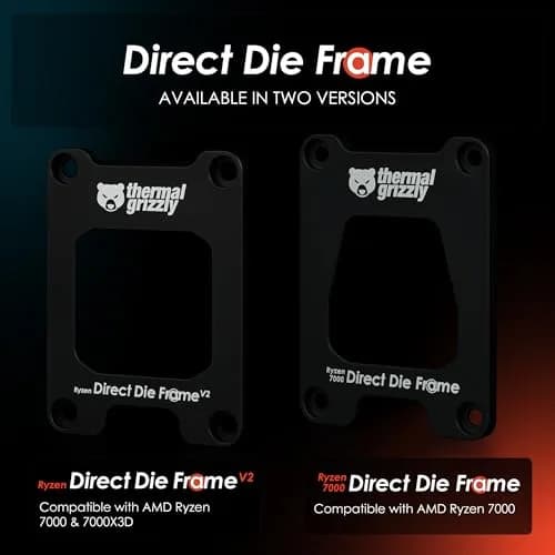 Thermal Grizzly Direct Die Frame Ryzen 7000 V2 Black | For AMD Ryzen 7000 Processors Without IHS thumbnail 4