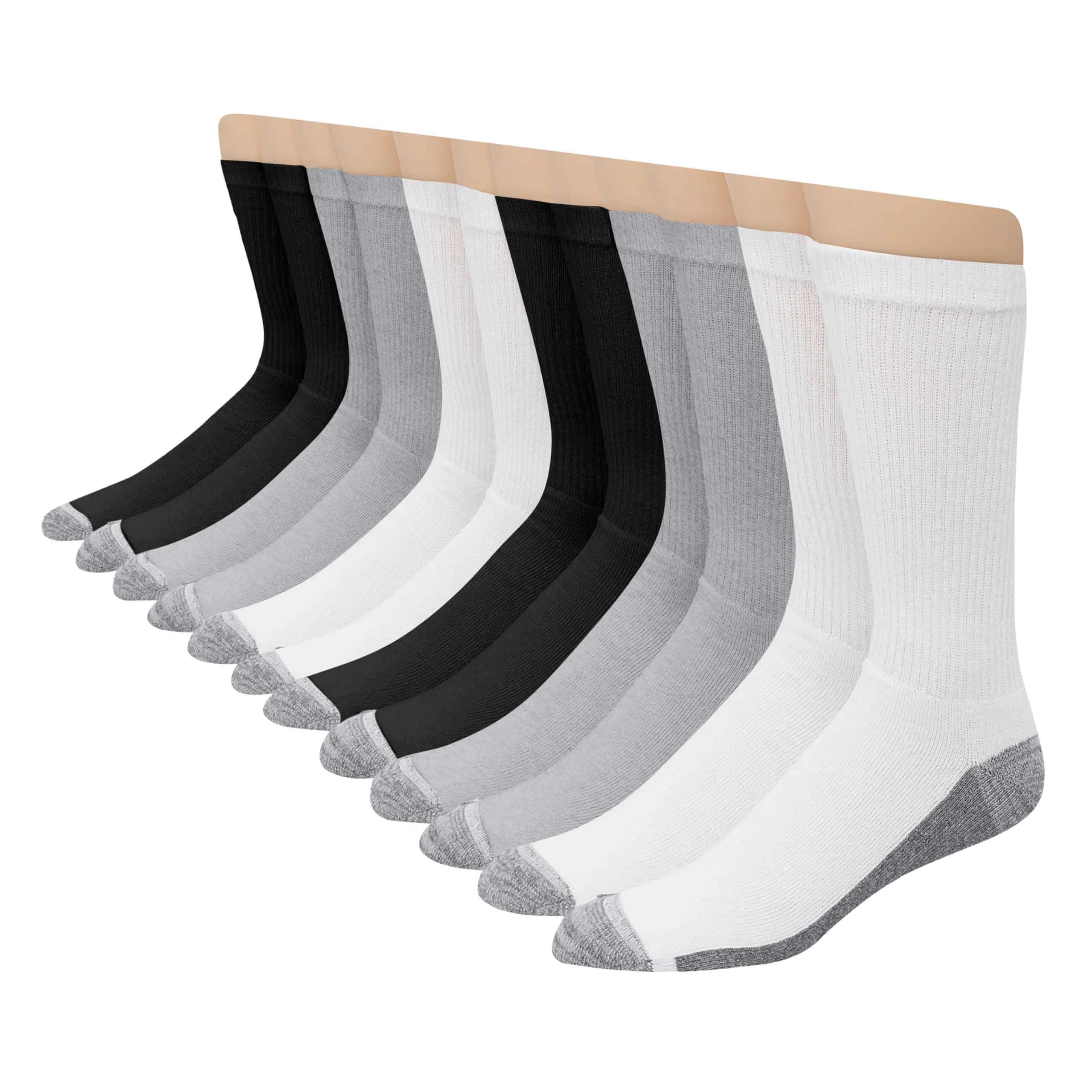 Hanes Men's Max Cushion Crew Socks | Moisture-Wicking & Odor Control, Extended Sizes - main product image