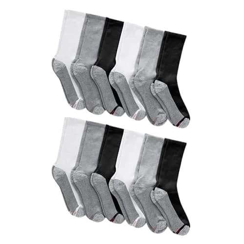 Hanes Men's Max Cushion Crew Socks | Moisture-Wicking & Odor Control, Extended Sizes thumbnail 2