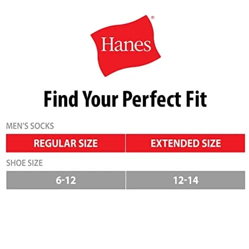 Hanes Men's Max Cushion Crew Socks | Moisture-Wicking & Odor Control, Extended Sizes thumbnail 3