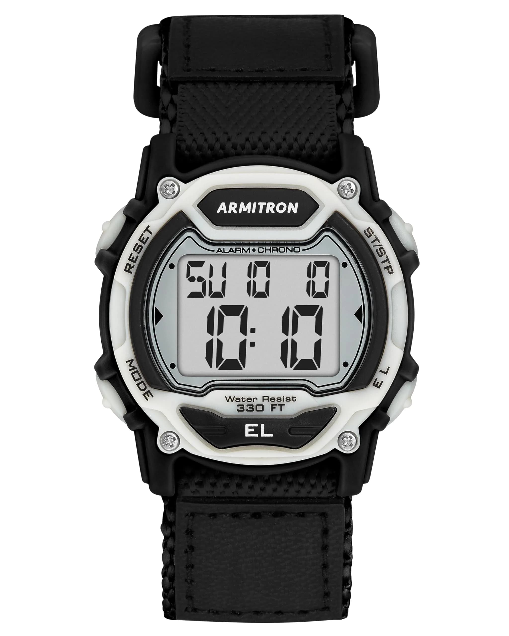 Armitron Sport Quartz Watch with Nylon Strap, Black, 24 | Military Fitness Style — 40mm Nylon Strap
