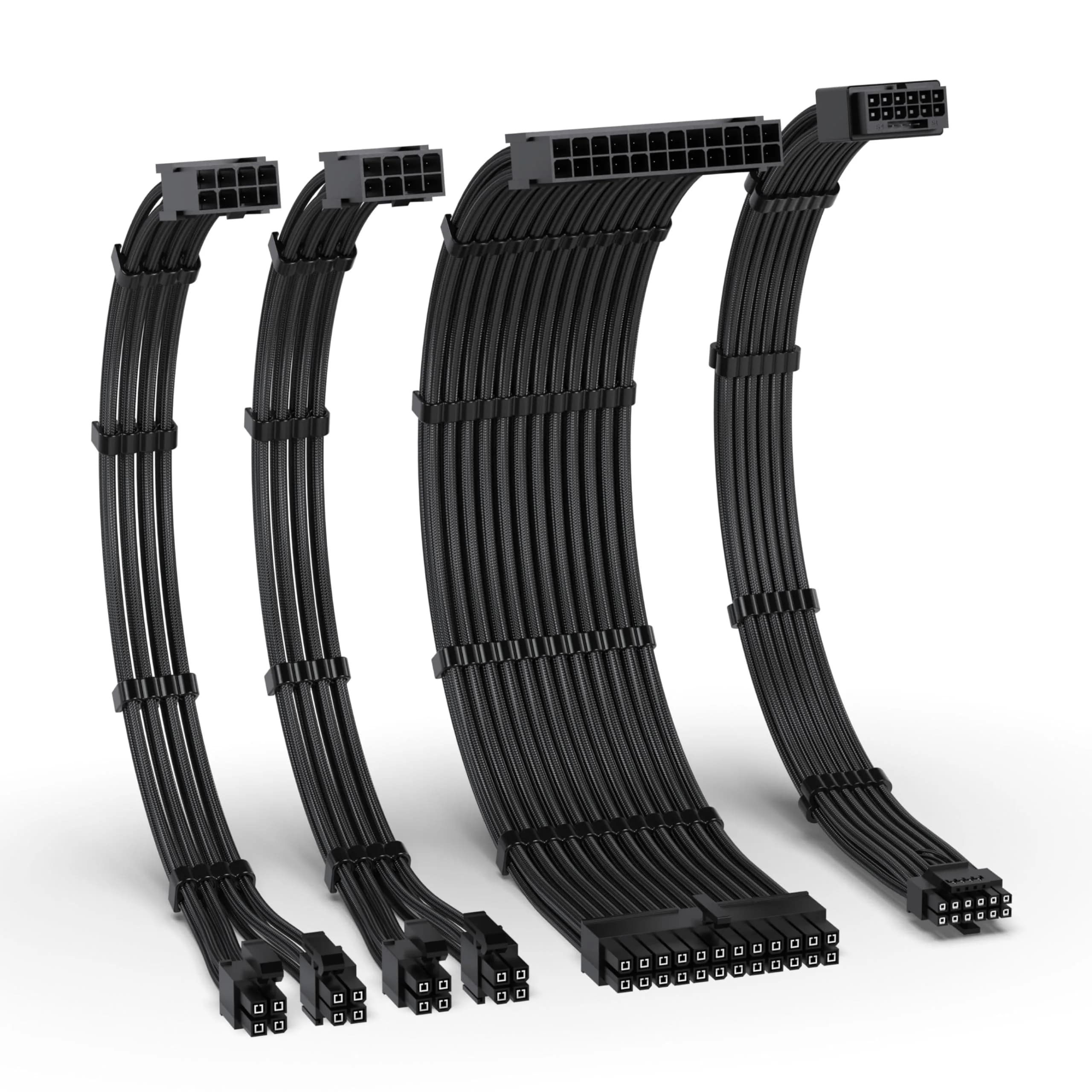 EZDIY-FAB 12VHPWR PSU Extension Kit 300mm (12.0 in) | Black Sleeved Cables for RTX 40/50 Series GPUs
