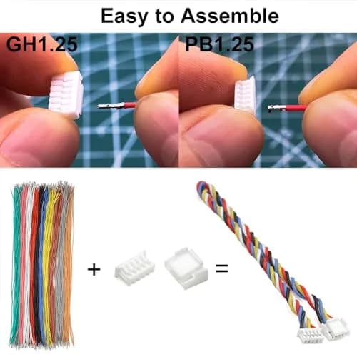 elechawk GH1.25 to PB1.25 Pre-Crimped Cables and Connectors Kit 200pcs (20cm) | For Pixhawk Cube & Drone Flight Controllers thumbnail 2