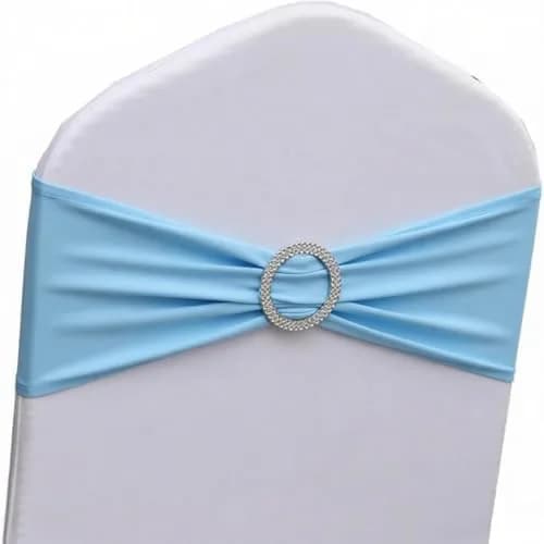 Gankar Baby Blue Chair Sashes 50 Pack | Stretchable Polyester Spandex Bands for Events thumbnail 1