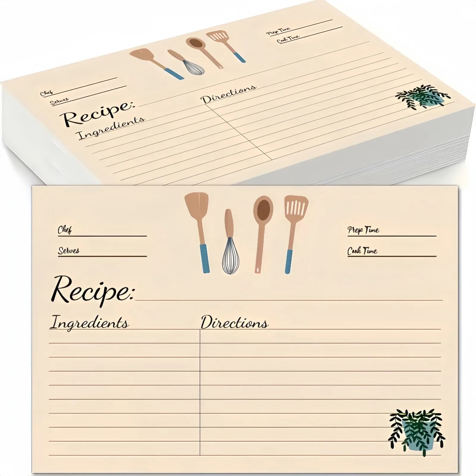 YOJO Recipe Cards,50 Count 4x6 | Minimalist Cardstock for Kitchen & Gifts - main product image