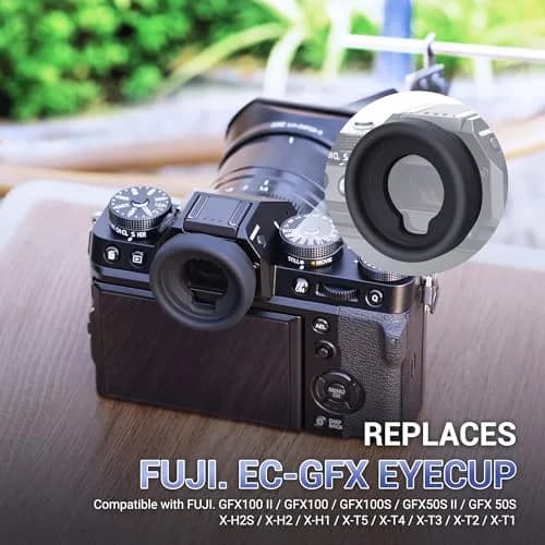 JJC Camera Viewfinder Eyepiece Eye Cup for Fuji GFX100 II & X-H2S | Soft Silicone, Replaces EC-GFX, Blocks Light, Impact-Resistant thumbnail 2