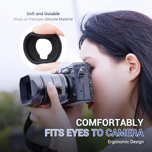 JJC Camera Viewfinder Eyepiece Eye Cup for Fuji GFX100 II & X-H2S | Soft Silicone, Replaces EC-GFX, Blocks Light, Impact-Resistant thumbnail 4