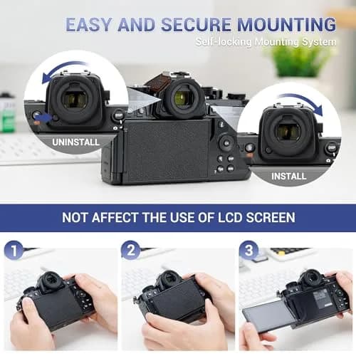 JJC Rubber Eyecup for Nikon Z8 Z9 ZF | Soft Silicone Viewfinder Accessory thumbnail 4