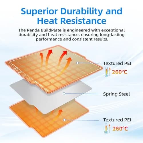 BIQU PyroGrip Double Side Textured PEI Build Plate 257x257mm | Grips Prints for Bambu Lab Printers thumbnail 3