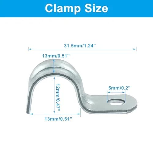 Biaungdo M12 1/2 Inch Rigid Pipe Strap, 30 Pcs, Zinc Plated Steel | Heavy Duty Conduit Clamp for Pipes & Cables thumbnail 2