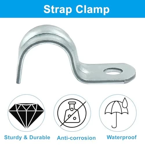 Biaungdo M12 1/2 Inch Rigid Pipe Strap, 30 Pcs, Zinc Plated Steel | Heavy Duty Conduit Clamp for Pipes & Cables thumbnail 3