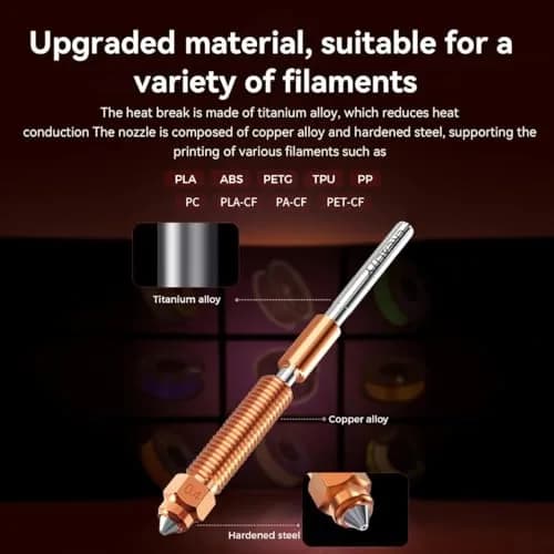 Creality Ender 3 V3 Hotend Kit, Unicorn Quick Swap All Metal Integrated Nozzle, 60W Ceramic Heating Block, 300°C Max Temp thumbnail 6