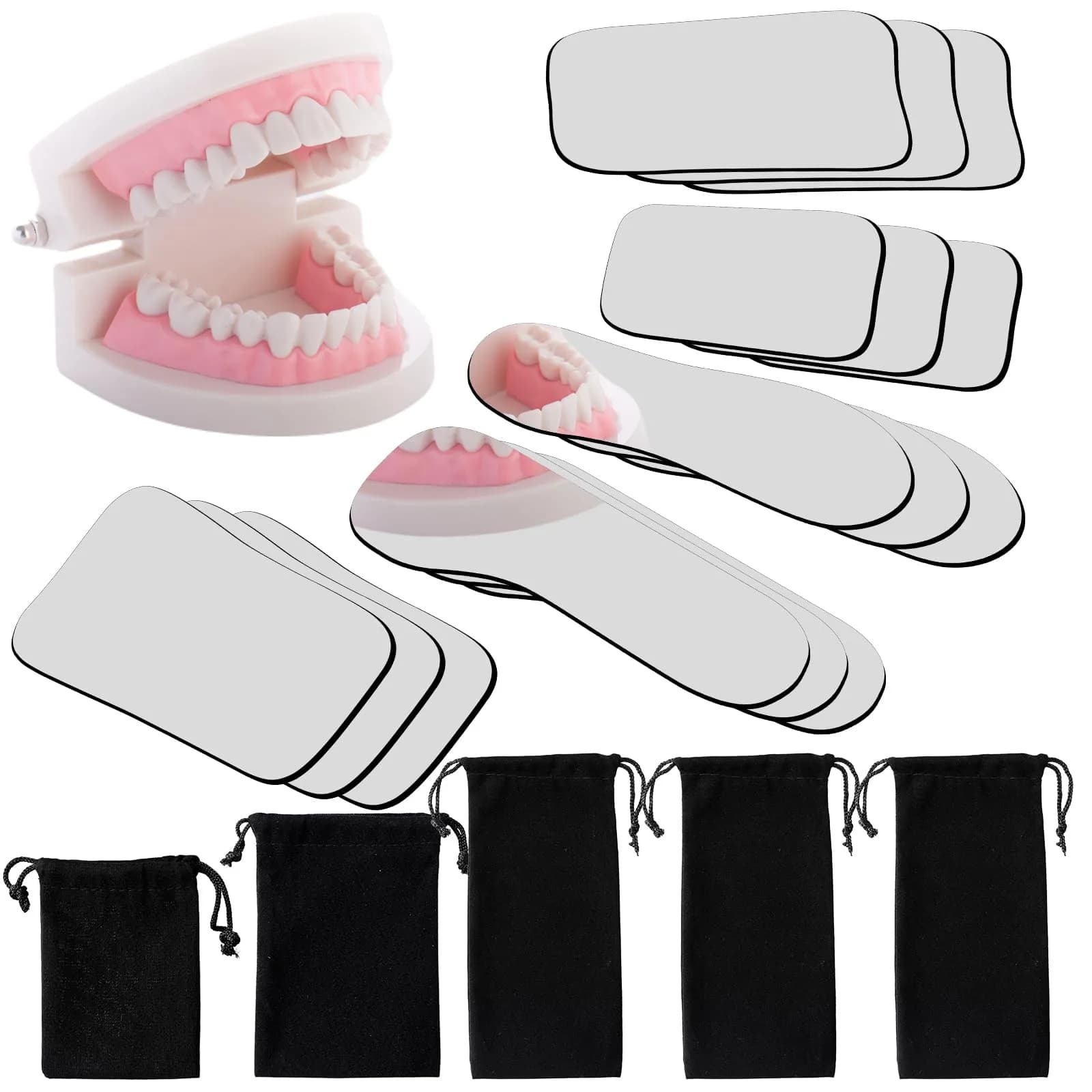 Frienda 30Pcs Dental Photography Intraoral Mirror Set | 5 Shapes for Oral Checks & Photography