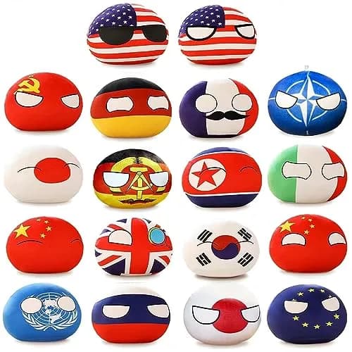 Idyllicallyser 18pcs Countryballs Plushies 4in | Cute Stuffed Toy Cotton Material for Birthdays thumbnail 1