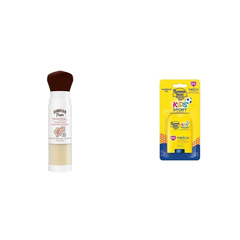 Hawaiian Tropic Mineral Powder Sunscreen Brush SPF 30, 0.15 Oz (4.4 ml) | Dermatologist Tested & Oxybenzone-Free — Sun