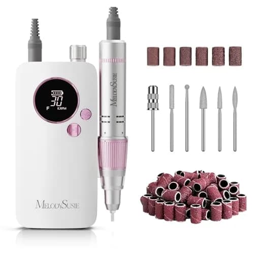 MelodySusie SC320F Rechargeable Nail Drill 30,000 RPM Rose | Beginner-Friendly Cordless Efile with HD LED Display thumbnail 1