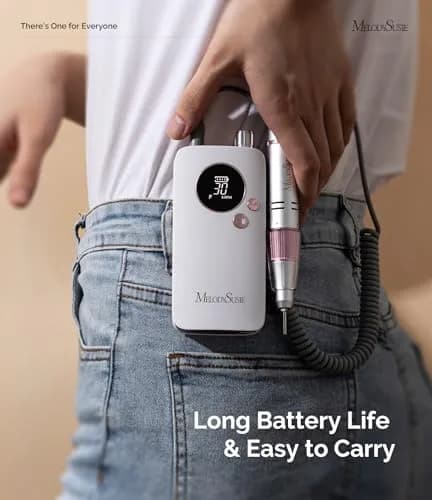 MelodySusie SC320F Rechargeable Nail Drill 30,000 RPM Rose | Beginner-Friendly Cordless Efile with HD LED Display thumbnail 2