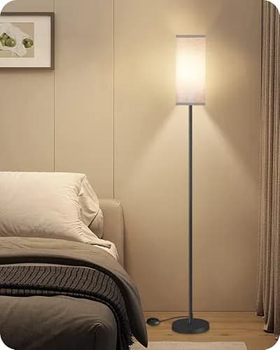 GOEBLESON Floor Lamp, Modern Standing Lamp with Foot Switch, 64.6" Tall, Black & Gray | Minimalist Freestanding Light for Living Room & Bedroom thumbnail 9