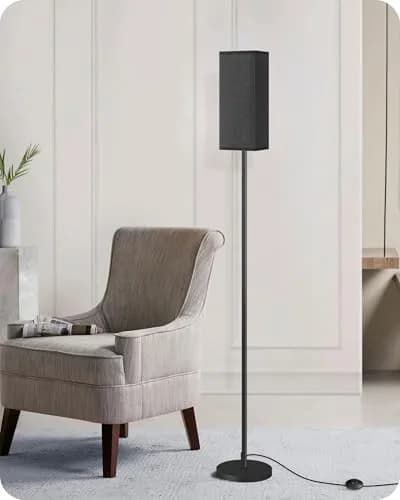 GOEBLESON Floor Lamp, Modern Standing Lamp Shade, 7.9"L x 7.9"W x 64.6"H, Black | Minimalist Living Room Light thumbnail 5