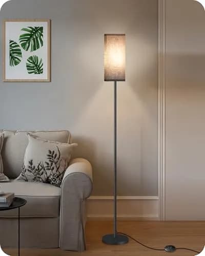 GOEBLESON Floor Lamp, Modern Standing Lamp Shade, 7.9"L x 7.9"W x 64.6"H, Black | Minimalist Living Room Light thumbnail 8