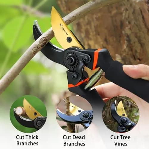 Kynup 3-Pack Bypass Pruning Shears Set with Gloves | Stainless Steel Blades & Soft Grip Handles thumbnail 4