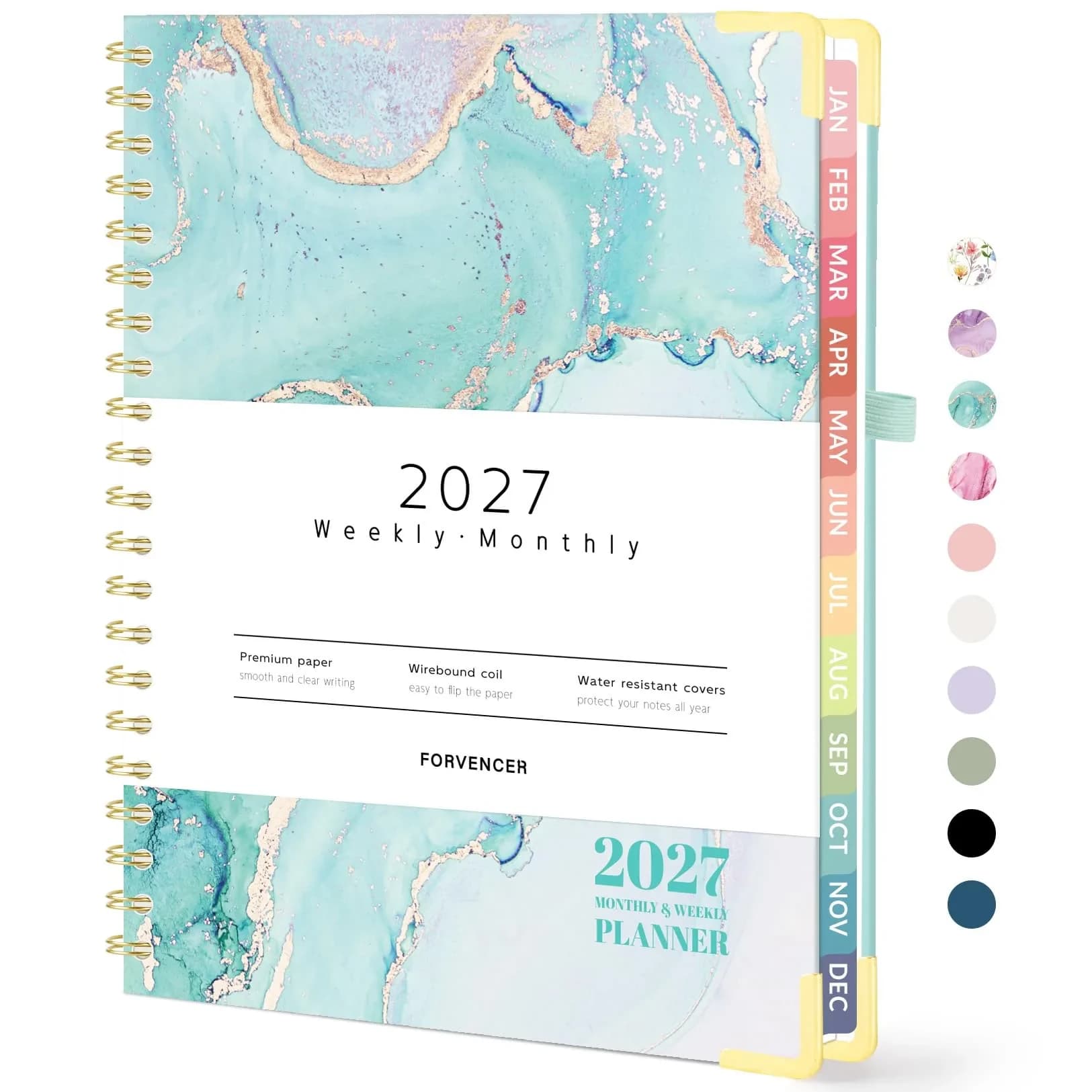 Forvencer 2027 Planner Hardcover Calendar Planner 22cm x 28cm (8.5"x11") | Academic Planner with Tabs for Students and Professionals