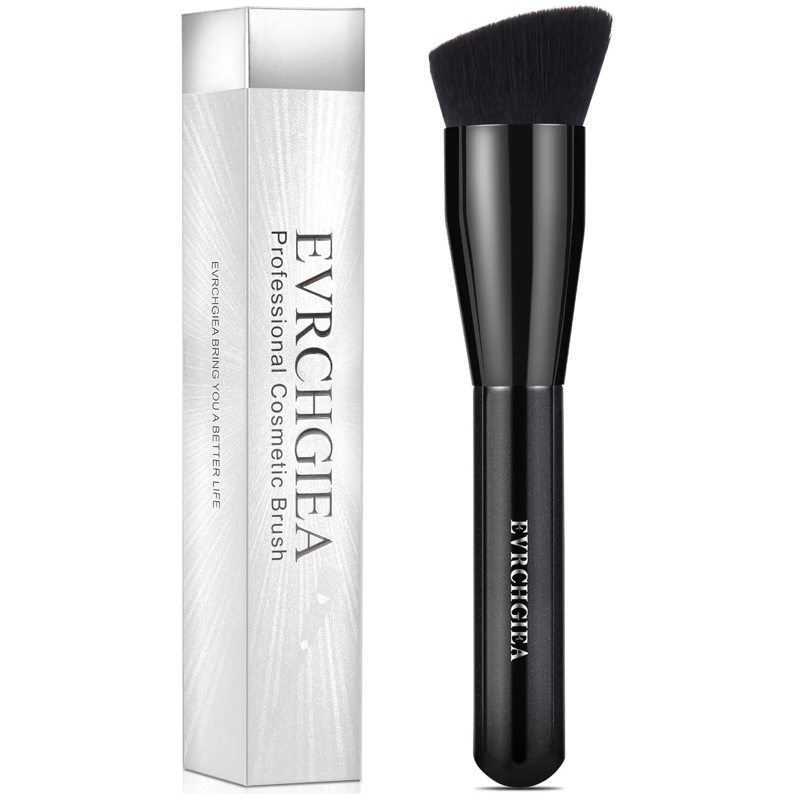 EVRCHGIEA Foundation Brush Flat Top Kabuki for Liquid, Cream & Powder | Travel Size Face Blending Brush - main product image