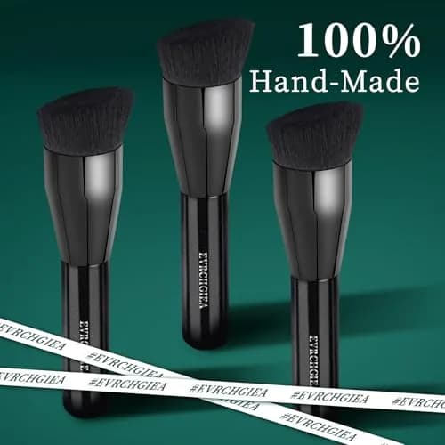 EVRCHGIEA Foundation Brush Flat Top Kabuki for Liquid, Cream & Powder | Travel Size Face Blending Brush thumbnail 2
