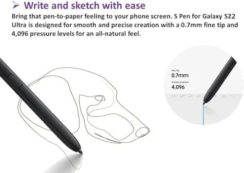 YJSK S Pen Replacement for Samsung Galaxy S22 Ultra 5G (Green) | 4096 Pressure Sensitivity, Bluetooth Air Command thumbnail 6