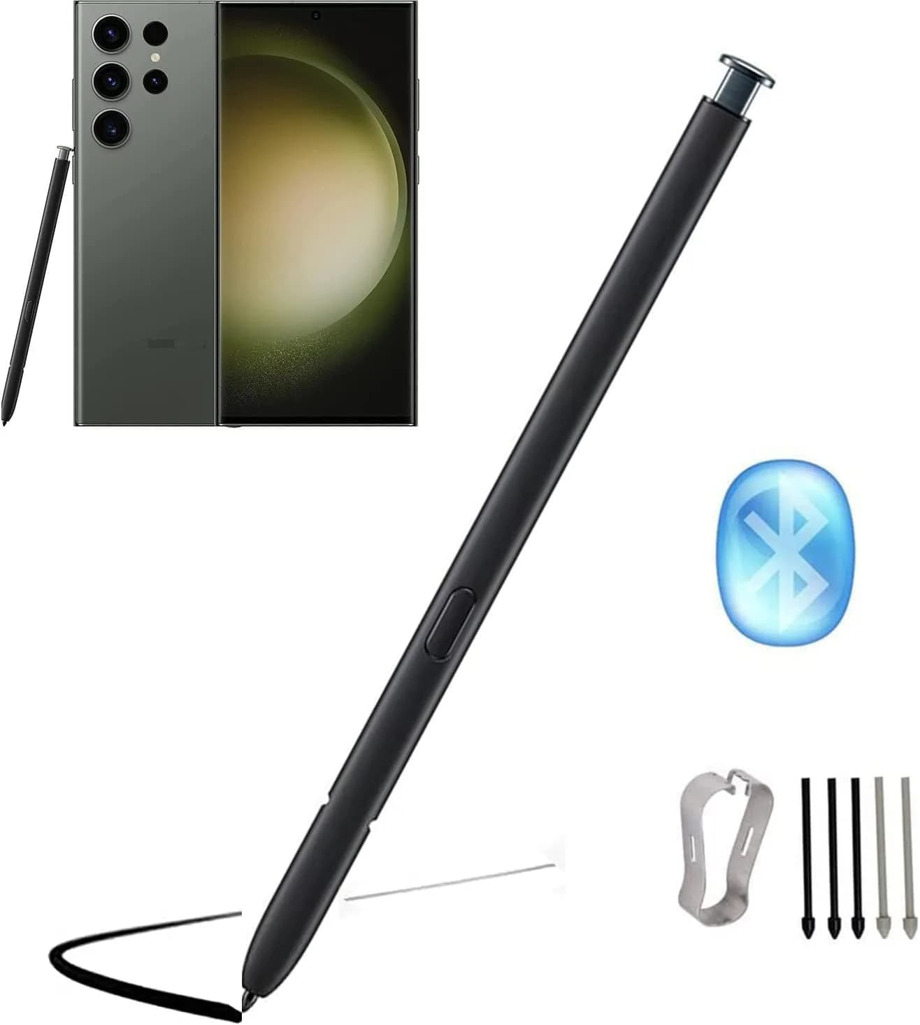 YJSK S Pen Replacement for Samsung Galaxy S22 Ultra 5G (Green) | 4096 Pressure Sensitivity, Bluetooth Air Command — Green
