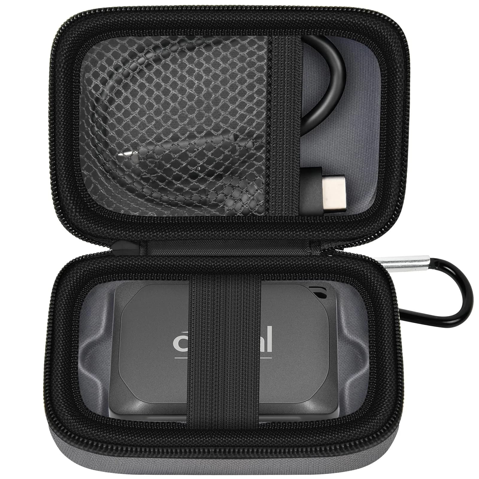 ANKHOH Carrying Case for Crucial X10 X9 Pro 4TB/2TB/1TB | Travel Hard Drive Bag, Compact & Shockproof — Dark Grey / classic