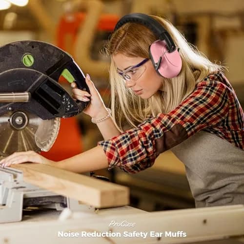 ProCase NRR 28dB Passive Noise Reduction Earmuffs (2-Pack, Pink & Black) | ANSI S3.19 Certified for Shooting, Construction, Study thumbnail 4
