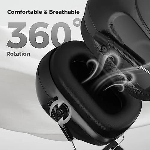 ProCase NRR 28dB Passive Noise Reduction Earmuffs (2-Pack, Pink & Black) | ANSI S3.19 Certified for Shooting, Construction, Study thumbnail 6