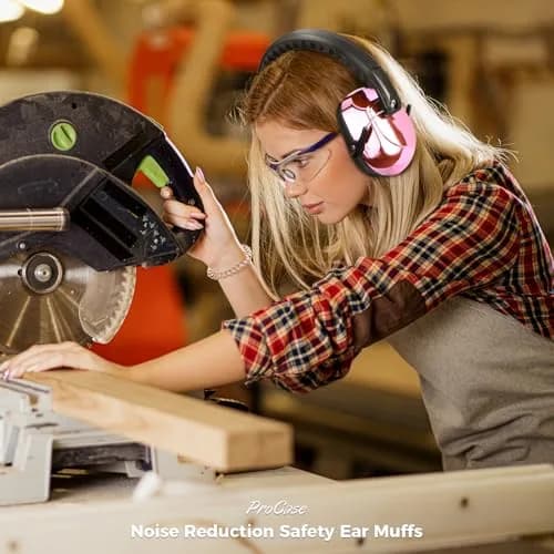 ProCase NRR 28dB Passive Noise Reduction Earmuffs | Adjustable Metal Frame, Foldable Design, Pink thumbnail 5