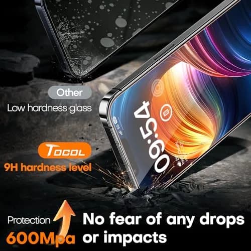 TOCOL iPhone 14 Screen Protector 6.1" | Auto-Install, 9H+ Impact & Scratch Resistance thumbnail 4