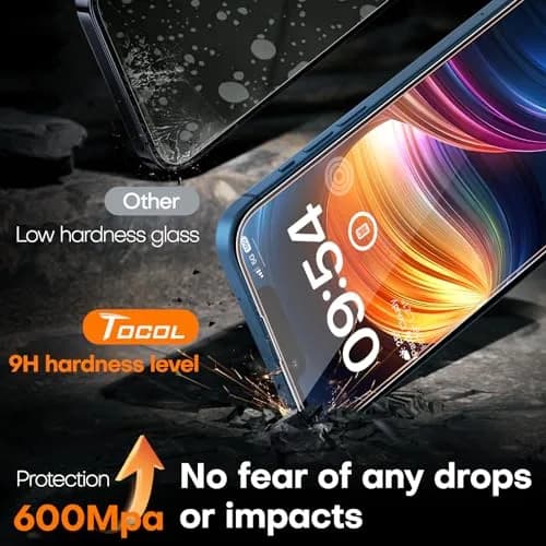 TOCOL iPhone 13 Screen Protector 6.1" | Easy Auto Installation & Impact Protection thumbnail 4