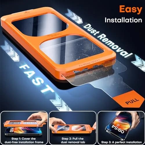 TOCOL iPhone 13 Screen Protector 6.1" | Easy Auto Installation & Impact Protection thumbnail 3