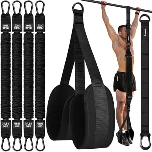 Ayombo Adjustable Pull Up Assistance Bands Set | 75lb-300lb Resistance, Natural Rubber Latex Tubes, 1.36kg (3lb) thumbnail 1