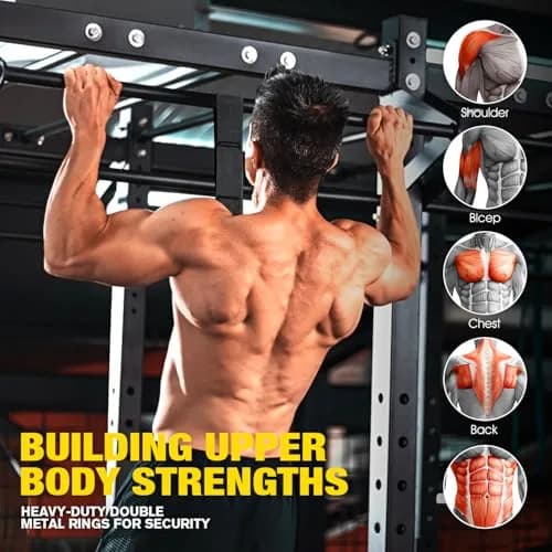 Ayombo Adjustable Pull Up Assistance Bands Set | 75lb-300lb Resistance, Natural Rubber Latex Tubes, 1.36kg (3lb) thumbnail 8