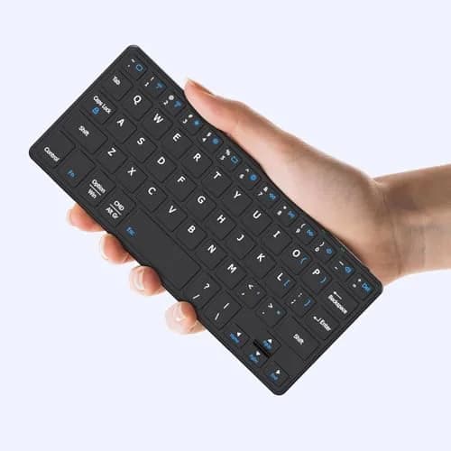 Kenkor Portable Wireless Mini Keyboard with Adjustable Stand | Bluetooth, Rechargeable, Compact & Lightweight thumbnail 1