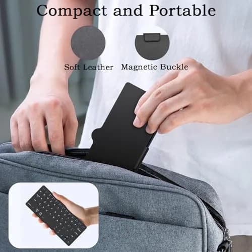 Kenkor Portable Wireless Mini Keyboard with Adjustable Stand | Bluetooth, Rechargeable, Compact & Lightweight thumbnail 6